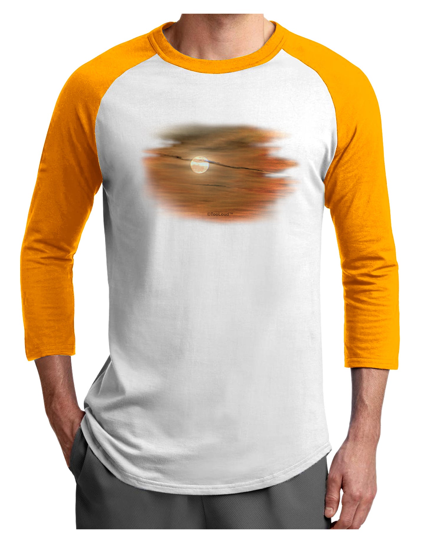 Hazy Moon Adult Raglan Shirt-Raglan Shirt-TooLoud-White-Gold-X-Small-Davson Sales