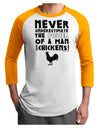 A Man With Chickens Adult Raglan Shirt-Raglan Shirt-TooLoud-White-Gold-X-Small-Davson Sales