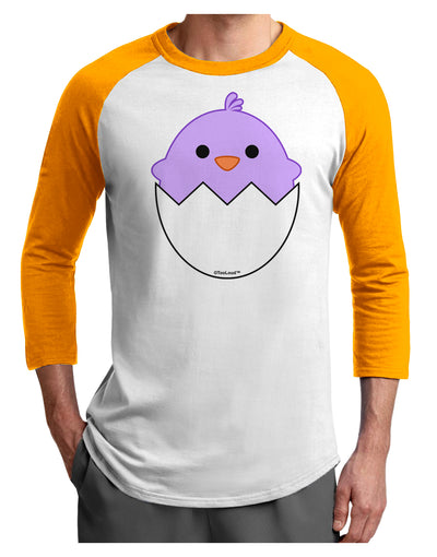 Cute Hatching Chick - Purple Adult Raglan Shirt by TooLoud-TooLoud-White-Gold-X-Small-Davson Sales