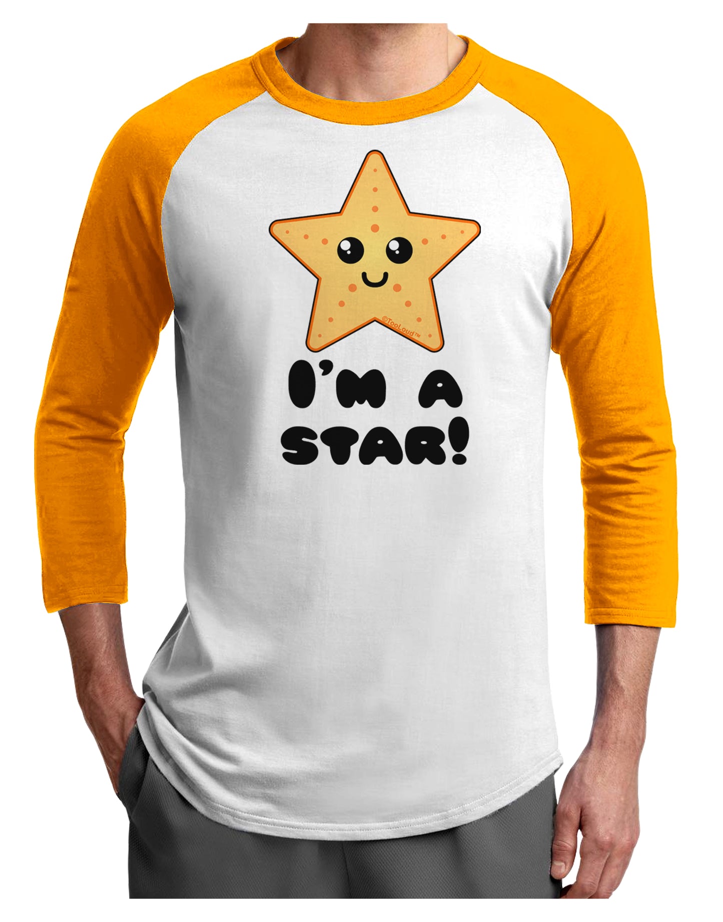 Cute Starfish - I am a Star Adult Raglan Shirt by TooLoud-TooLoud-White-Gold-X-Small-Davson Sales