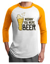 Wishin you were Beer Adult Raglan Shirt-Mens-Tshirts-TooLoud-White-Gold-X-Small-Davson Sales