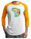 Rainbow Trout WaterColor Adult Raglan Shirt-Raglan Shirt-TooLoud-White-Gold-X-Small-Davson Sales