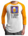 Pixel Beer Item Adult Raglan Shirt-TooLoud-White-Gold-X-Small-Davson Sales