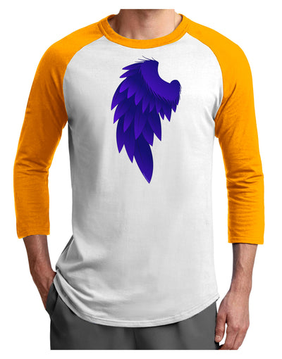 Single Left Dark Angel Wing Design - Couples Adult Raglan Shirt-Raglan Shirt-TooLoud-White-Gold-X-Small-Davson Sales