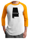 Alabama - United States Shape Adult Raglan Shirt by TooLoud-TooLoud-White-Gold-X-Small-Davson Sales