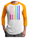 American Pride - Rainbow Flag Adult Raglan Shirt-TooLoud-White-Gold-X-Small-Davson Sales