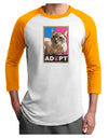Adopt Cute Kitty Cat Adoption Adult Raglan Shirt-TooLoud-White-Gold-X-Small-Davson Sales