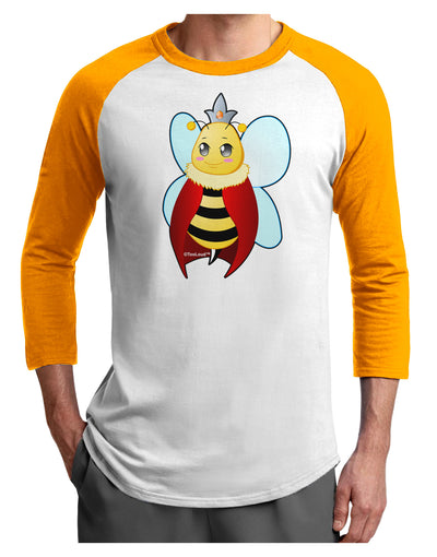 Queen Bee Mothers Day Adult Raglan Shirt-TooLoud-White-Gold-X-Small-Davson Sales