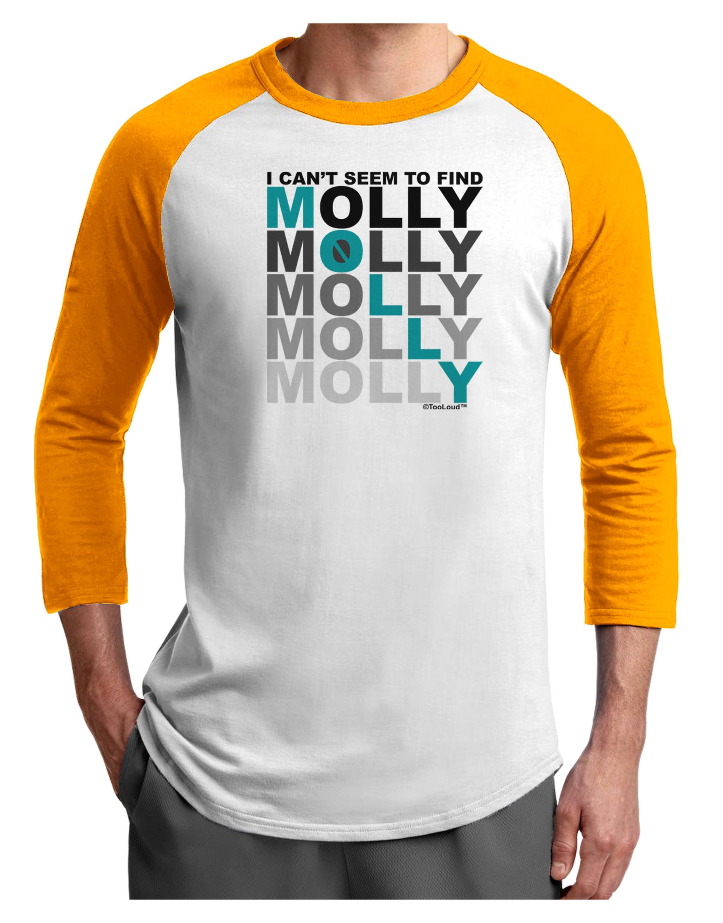 Find Molly Blue Adult Raglan Shirt-Raglan Shirt-TooLoud-White-Gold-X-Small-Davson Sales