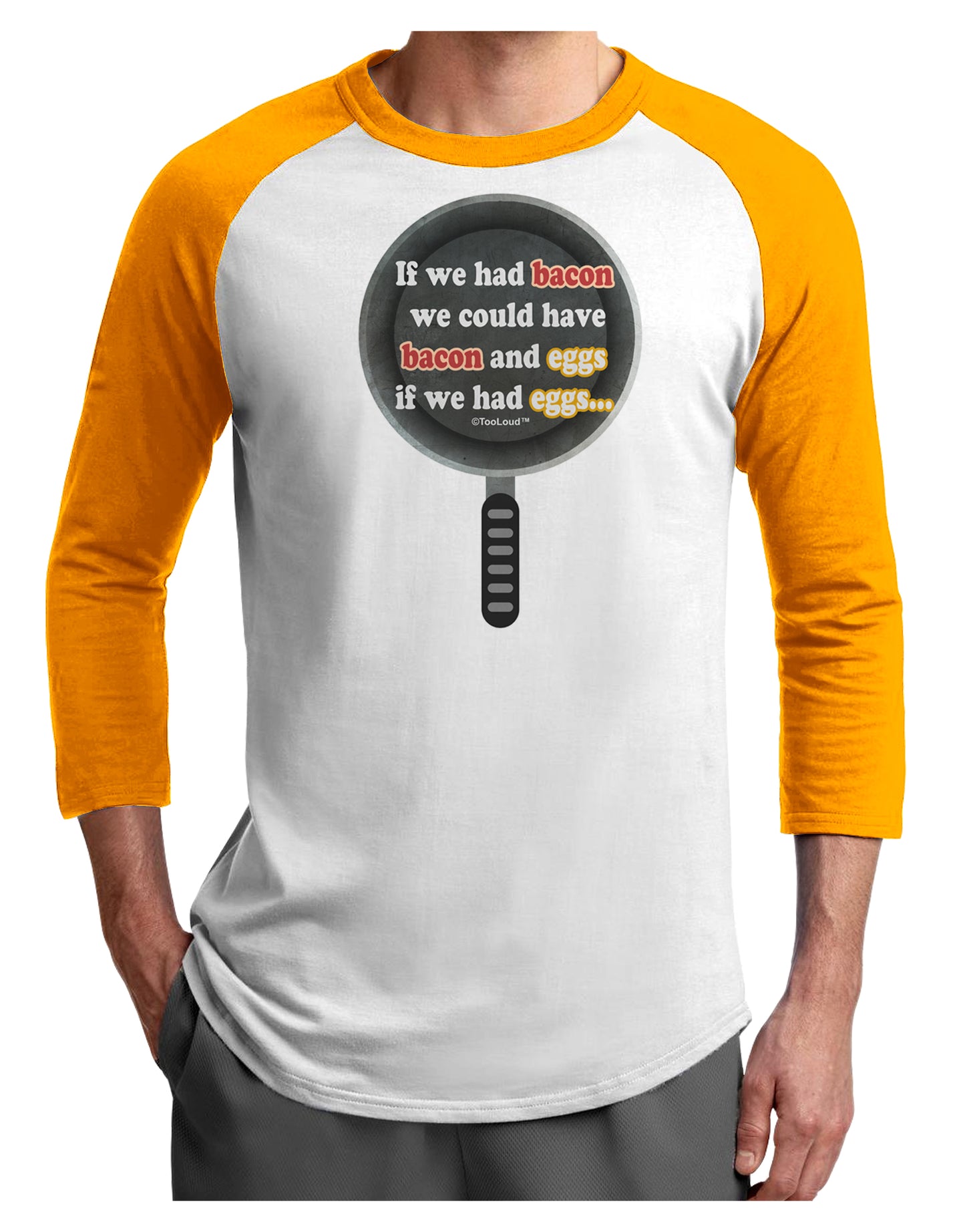 If We Had Bacon - Text Adult Raglan Shirt by TooLoud-TooLoud-White-Gold-X-Small-Davson Sales
