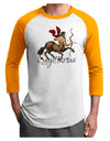 Sagittarius Color Illustration Adult Raglan Shirt-TooLoud-White-Gold-X-Small-Davson Sales