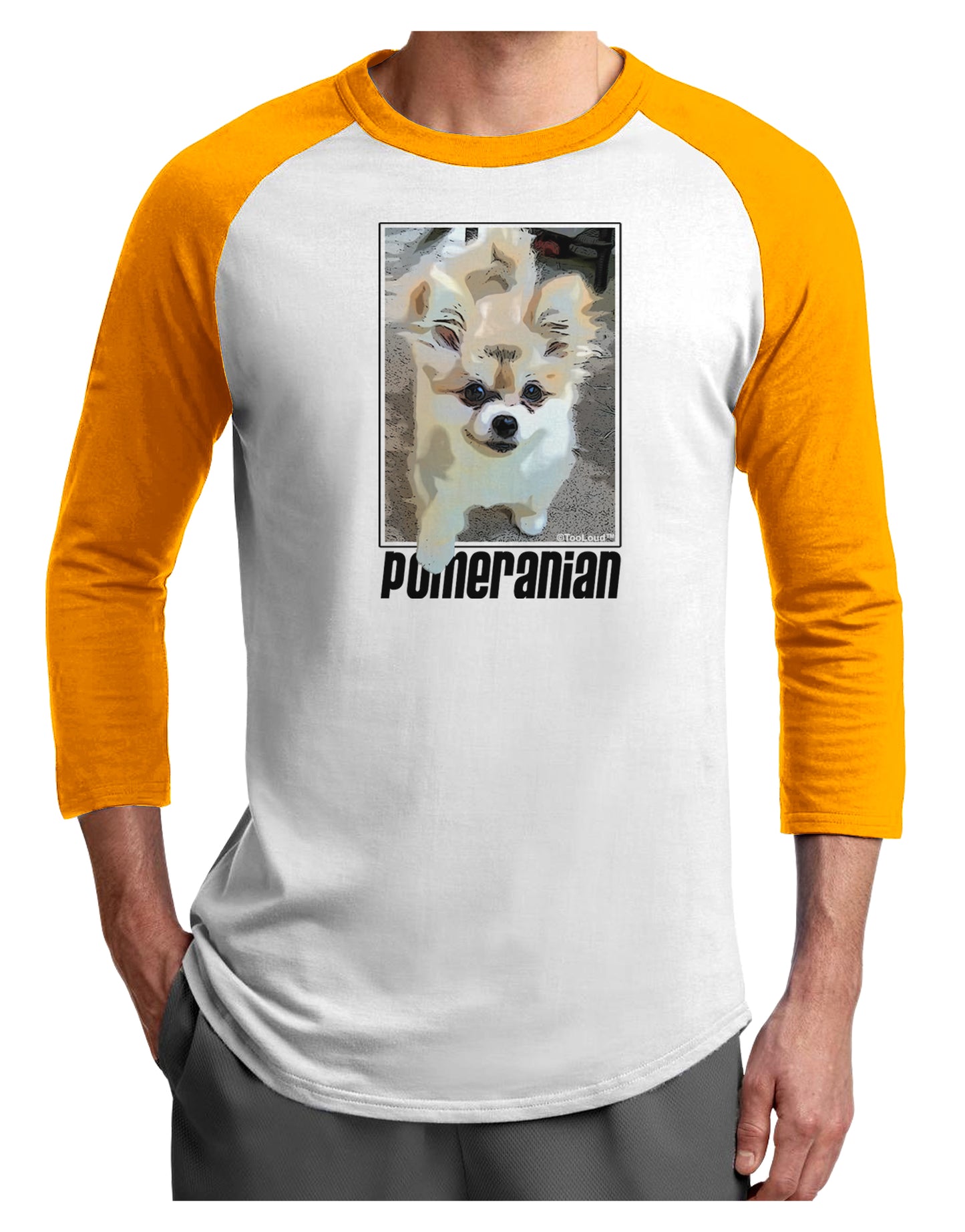 Pomeranian Step Out Adult Raglan Shirt by TooLoud-TooLoud-White-Gold-X-Small-Davson Sales