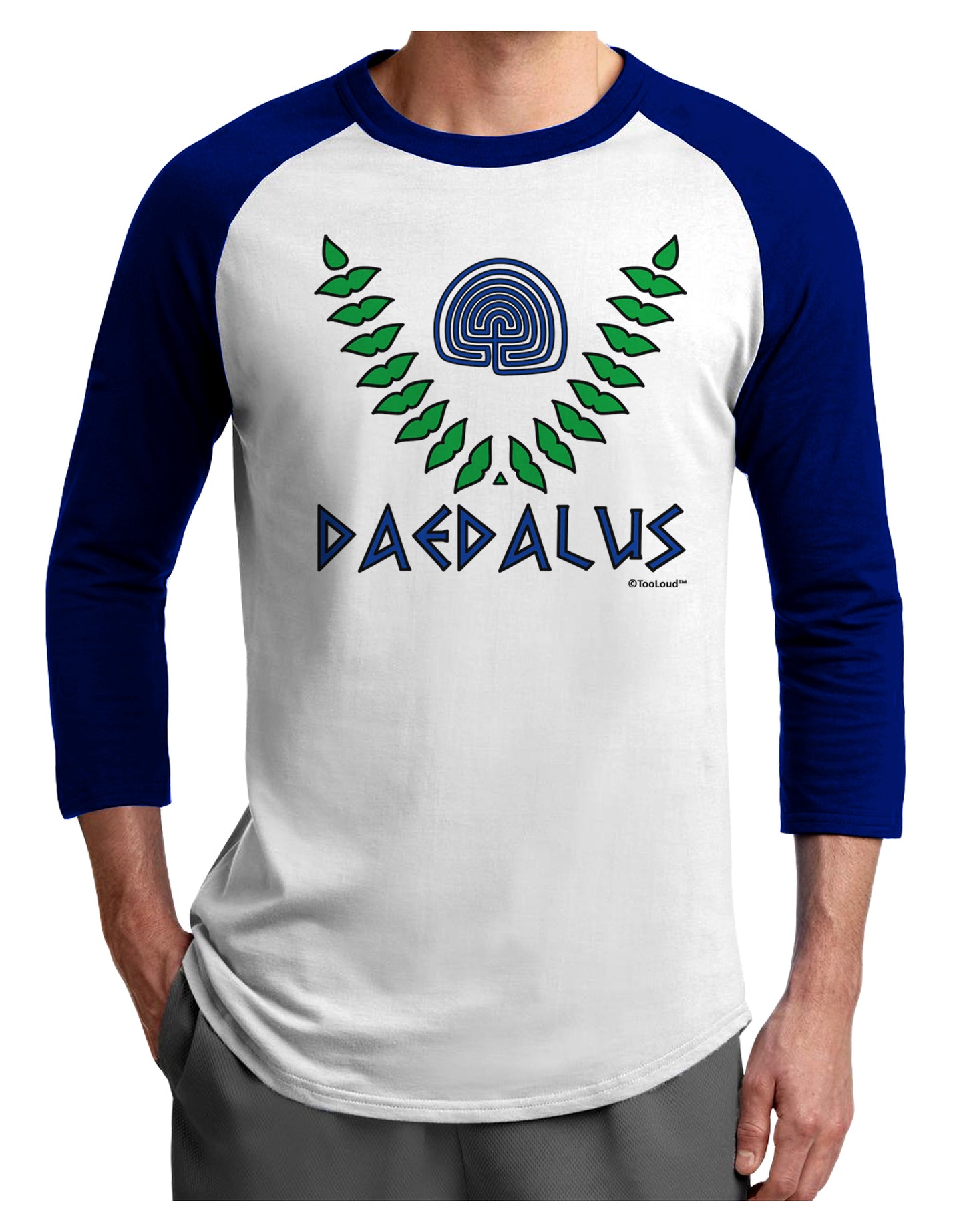 Labyrinth - Daedalus - Greek Mythology Color Adult Raglan Shirt by TooLoud-TooLoud-White-Royal-X-Small-Davson Sales