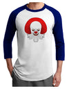 Scary Clown Watercolor Adult Raglan Shirt-TooLoud-White-Royal-X-Small-Davson Sales