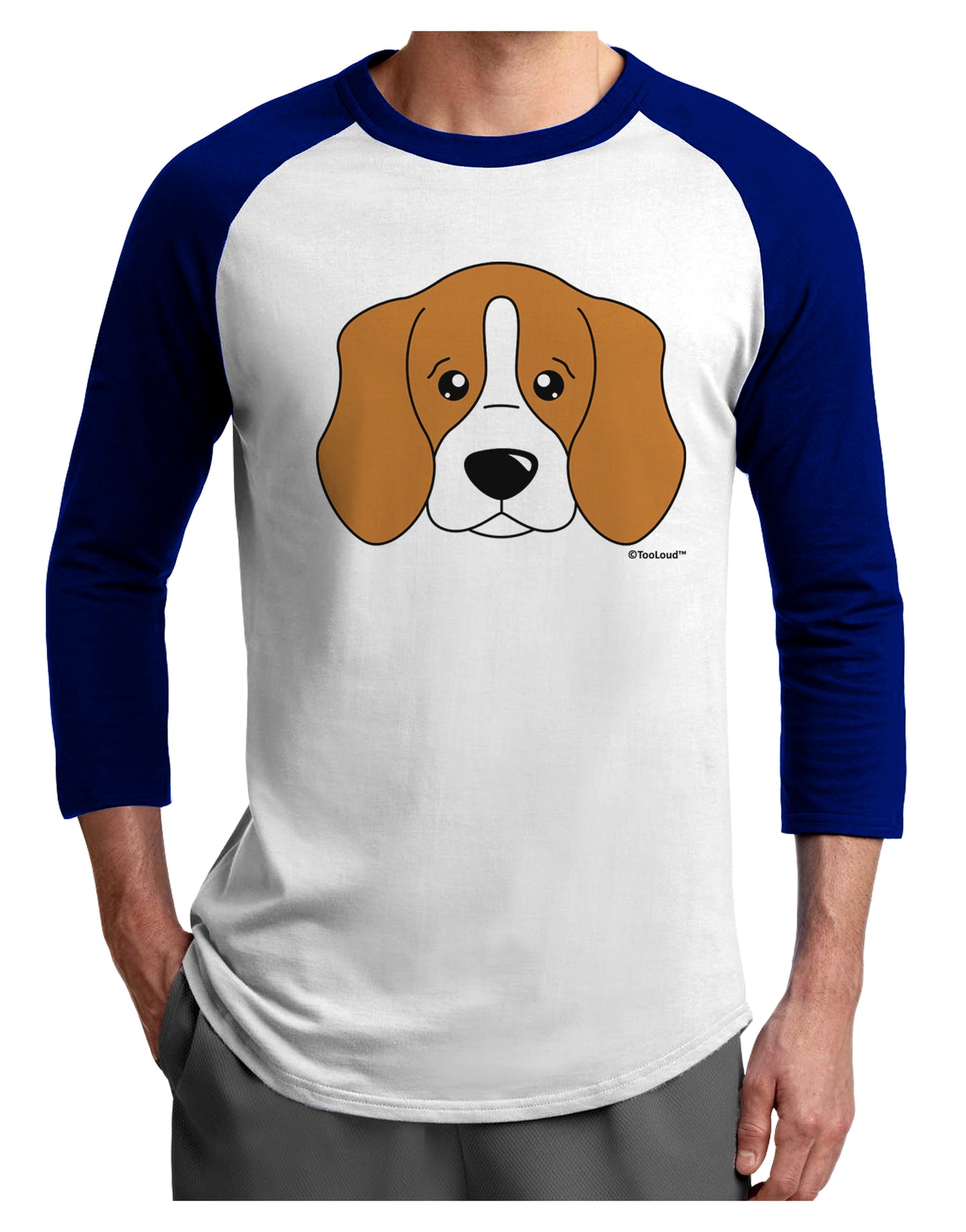 Cute Beagle Dog Adult Raglan Shirt by TooLoud-TooLoud-White-Royal-X-Small-Davson Sales