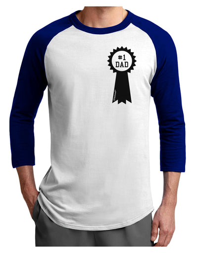 Number One Dad Award Ribbon Adult Raglan Shirt-Raglan Shirt-TooLoud-White-Royal-X-Small-Davson Sales