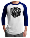 Autism Awareness - Cube B & W Adult Raglan Shirt-TooLoud-White-Royal-X-Small-Davson Sales