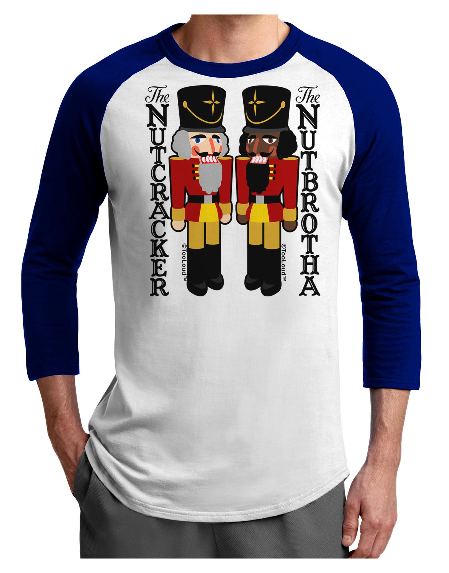 The Nutcracker and Nutbrotha Adult Raglan Shirt by-Raglan Shirt-TooLoud-White-Royal-X-Small-Davson Sales
