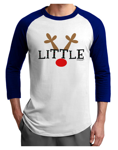 Matching Family Christmas Design - Reindeer - Little Adult Raglan Shirt by TooLoud-TooLoud-White-Royal-X-Small-Davson Sales