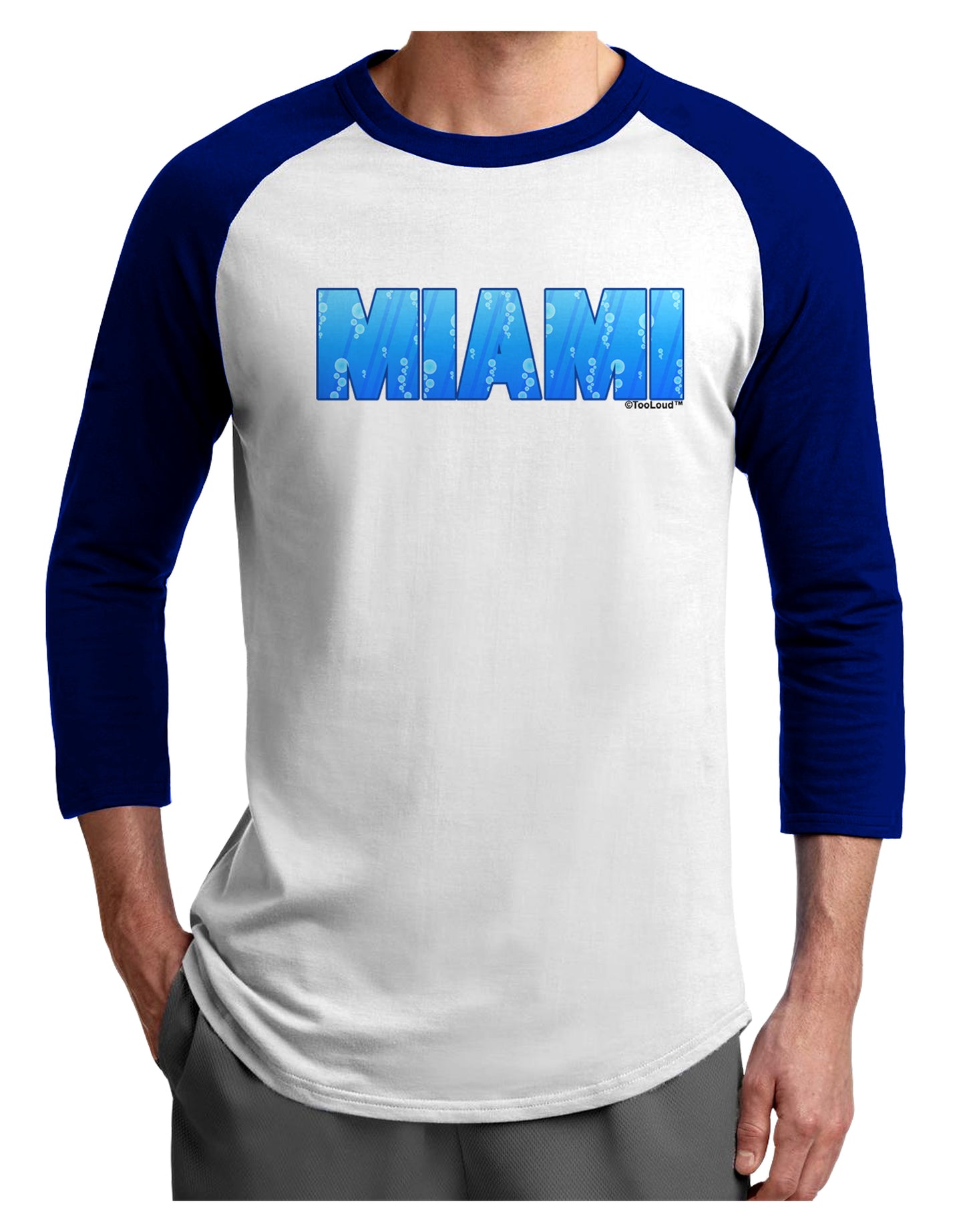 Miami Ocean Bubbles Adult Raglan Shirt by TooLoud-TooLoud-White-Royal-X-Small-Davson Sales