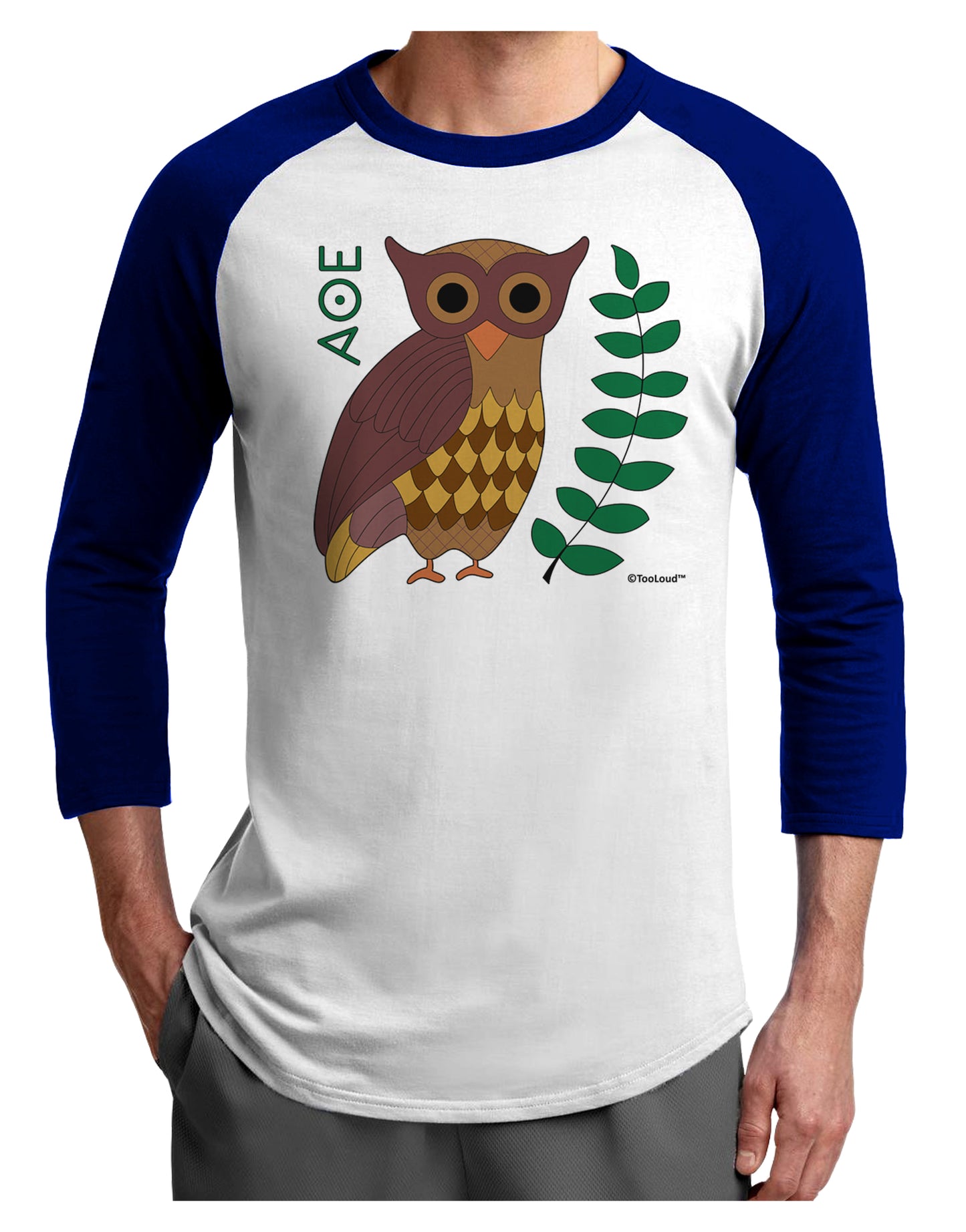Owl of Athena Adult Raglan Shirt by TooLoud-TooLoud-White-Royal-X-Small-Davson Sales