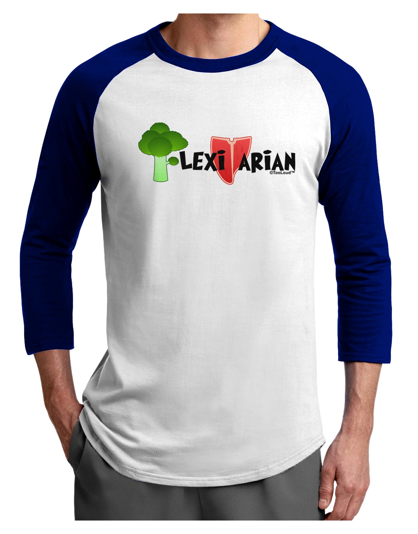 Flexitarian Adult Raglan Shirt by TooLoud-TooLoud-White-Royal-X-Small-Davson Sales
