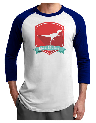 Jurassic Abelisaurus Dinosaur Design Adult Raglan Shirt by TooLoud-TooLoud-White-Royal-X-Small-Davson Sales