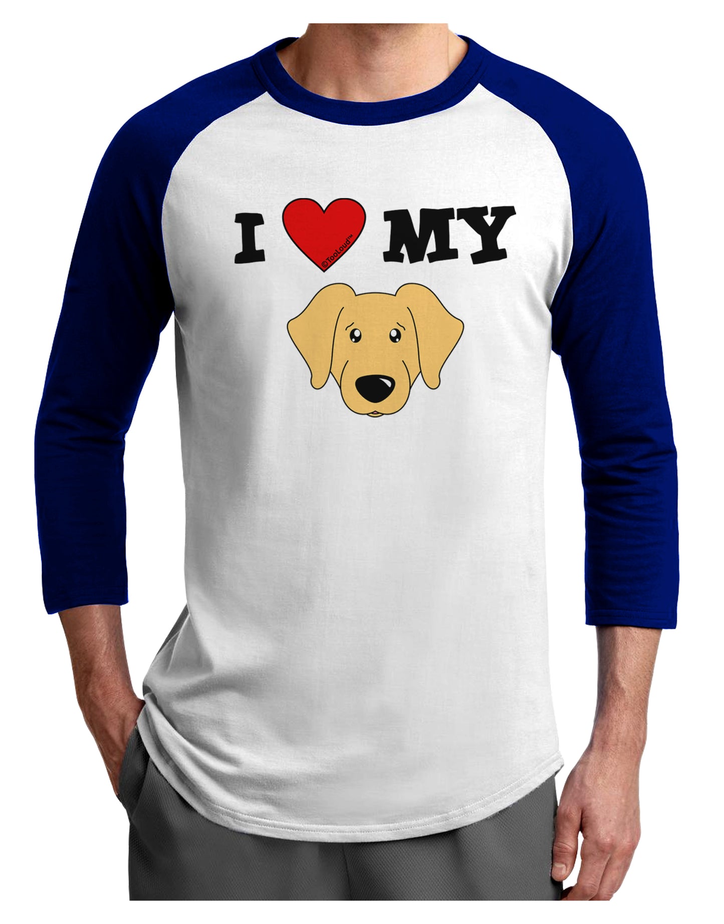 I Heart My - Cute Golden Retriever Dog Adult Raglan Shirt by TooLoud-TooLoud-White-Royal-X-Small-Davson Sales
