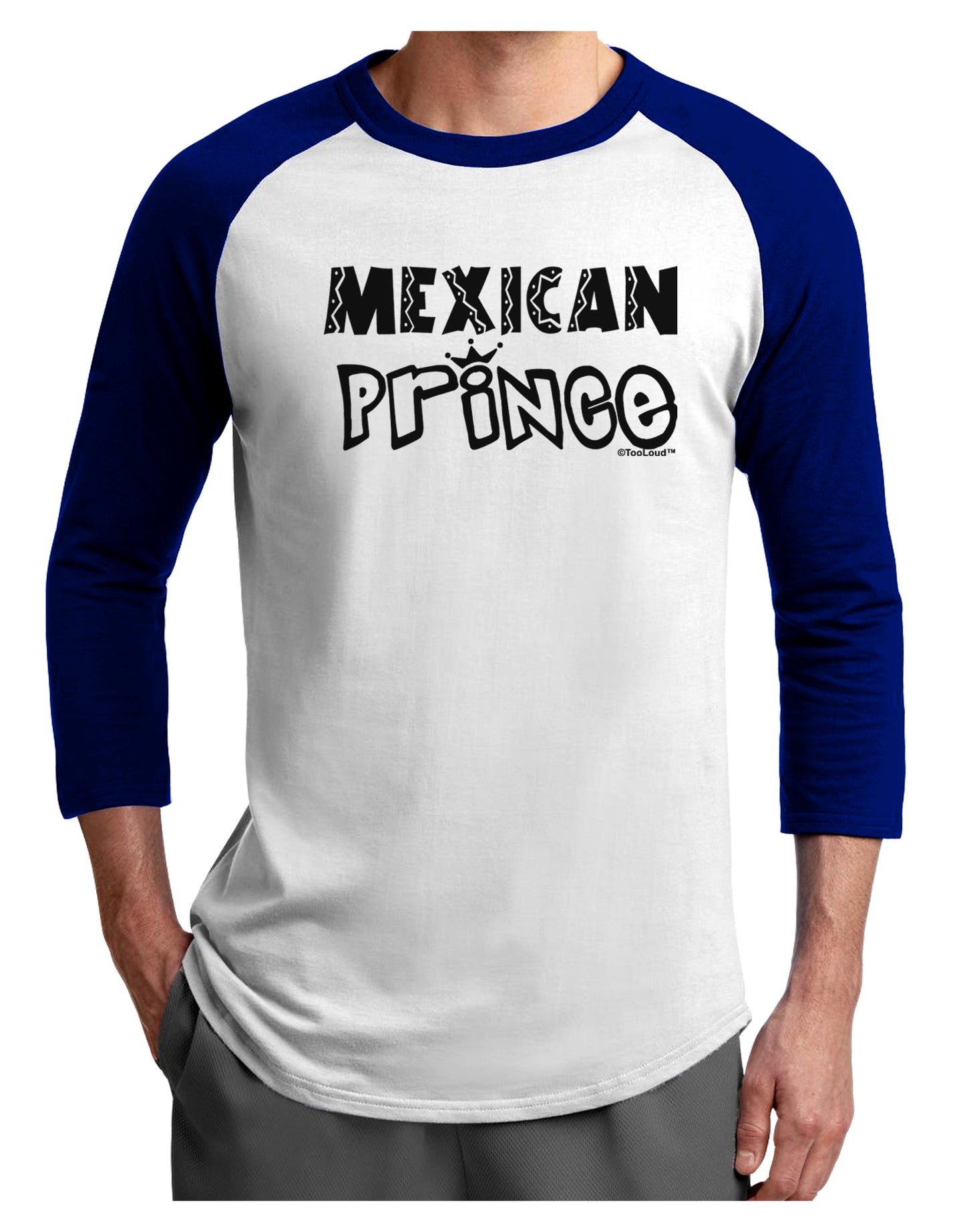 Mexican Prince - Cinco de Mayo Adult Raglan Shirt by TooLoud-TooLoud-White-Royal-X-Small-Davson Sales