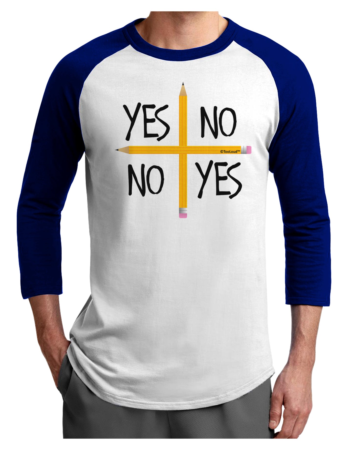 Charlie Charlie Challenge Adult Raglan Shirt-TooLoud-White-Royal-X-Small-Davson Sales