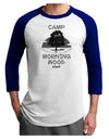 Camp Morning Wood Staff - B&W Adult Raglan Shirt-Raglan Shirt-TooLoud-White-Royal-X-Small-Davson Sales