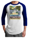 Diplodocus Longus - With Name Adult Raglan Shirt-TooLoud-White-Royal-X-Small-Davson Sales