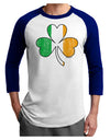 Irish Flag - Shamrock Distressed Adult Raglan Shirt by TooLoud-TooLoud-White-Royal-X-Small-Davson Sales