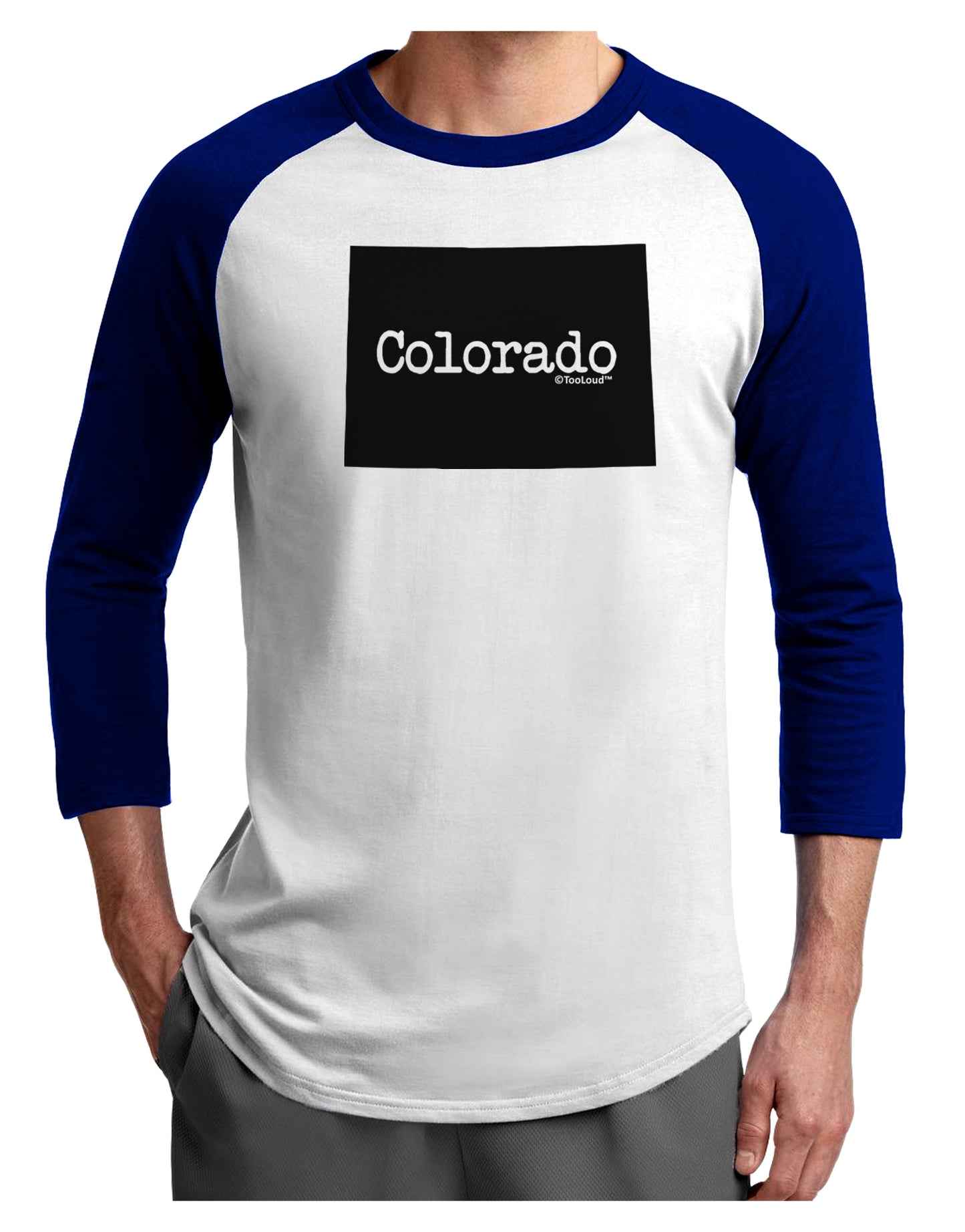 Colorado - United States Shape Adult Raglan Shirt by TooLoud-TooLoud-White-Royal-X-Small-Davson Sales