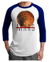 Planet Mars Text Adult Raglan Shirt-TooLoud-White-Royal-X-Small-Davson Sales