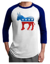 Democrat Bubble Symbol Adult Raglan Shirt-TooLoud-White-Royal-X-Small-Davson Sales