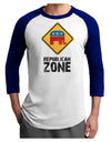 Republican Zone Adult Raglan Shirt-TooLoud-White-Royal-X-Small-Davson Sales