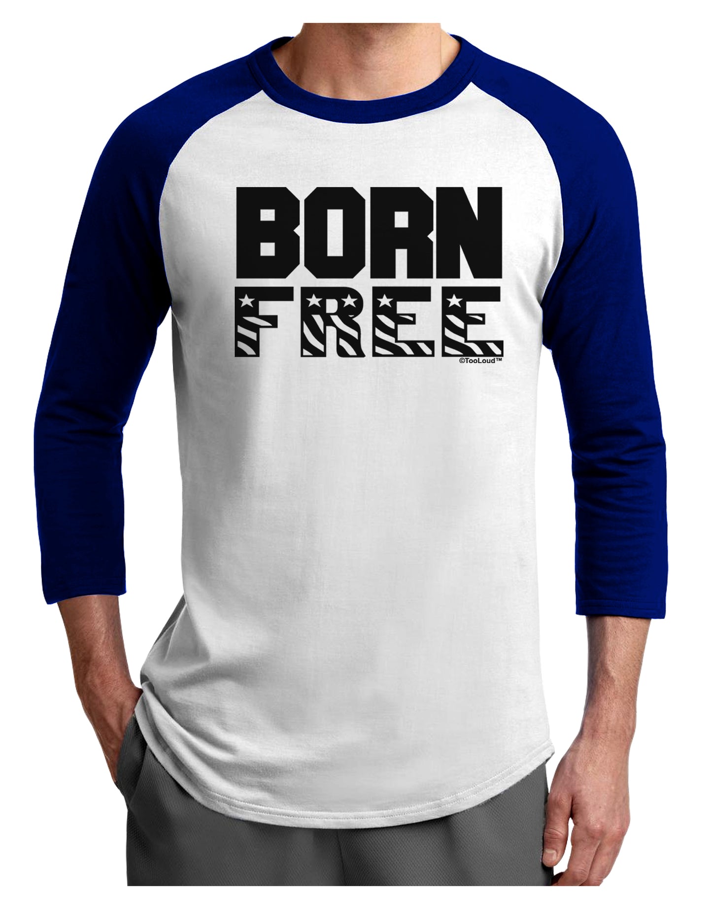 Born Free Adult Raglan Shirt by TooLoud-TooLoud-White-Royal-X-Small-Davson Sales