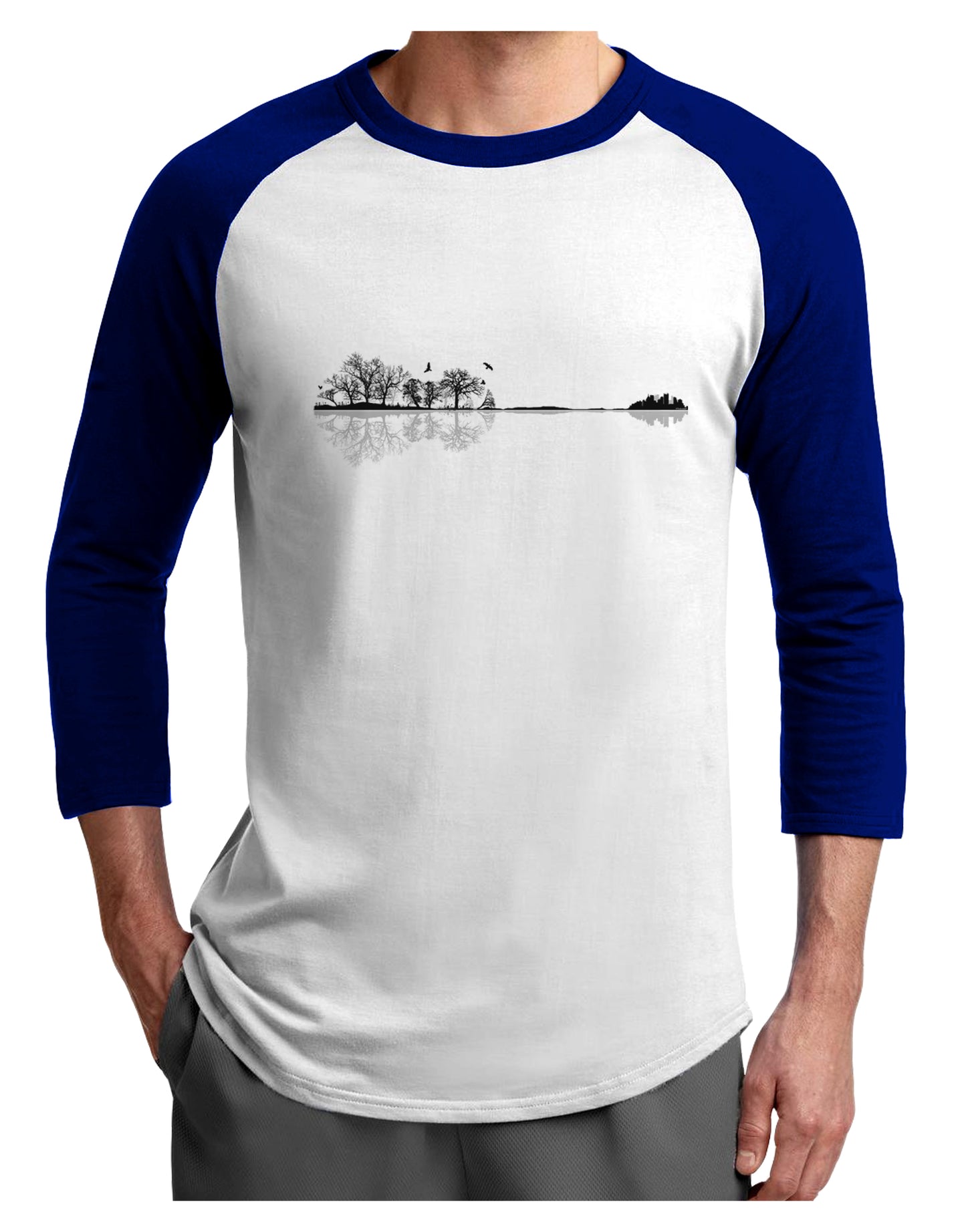 Nature's Harmony Guitar Adult Raglan Shirt by TooLoud-Clothing-TooLoud-White-Royal-X-Small-Davson Sales