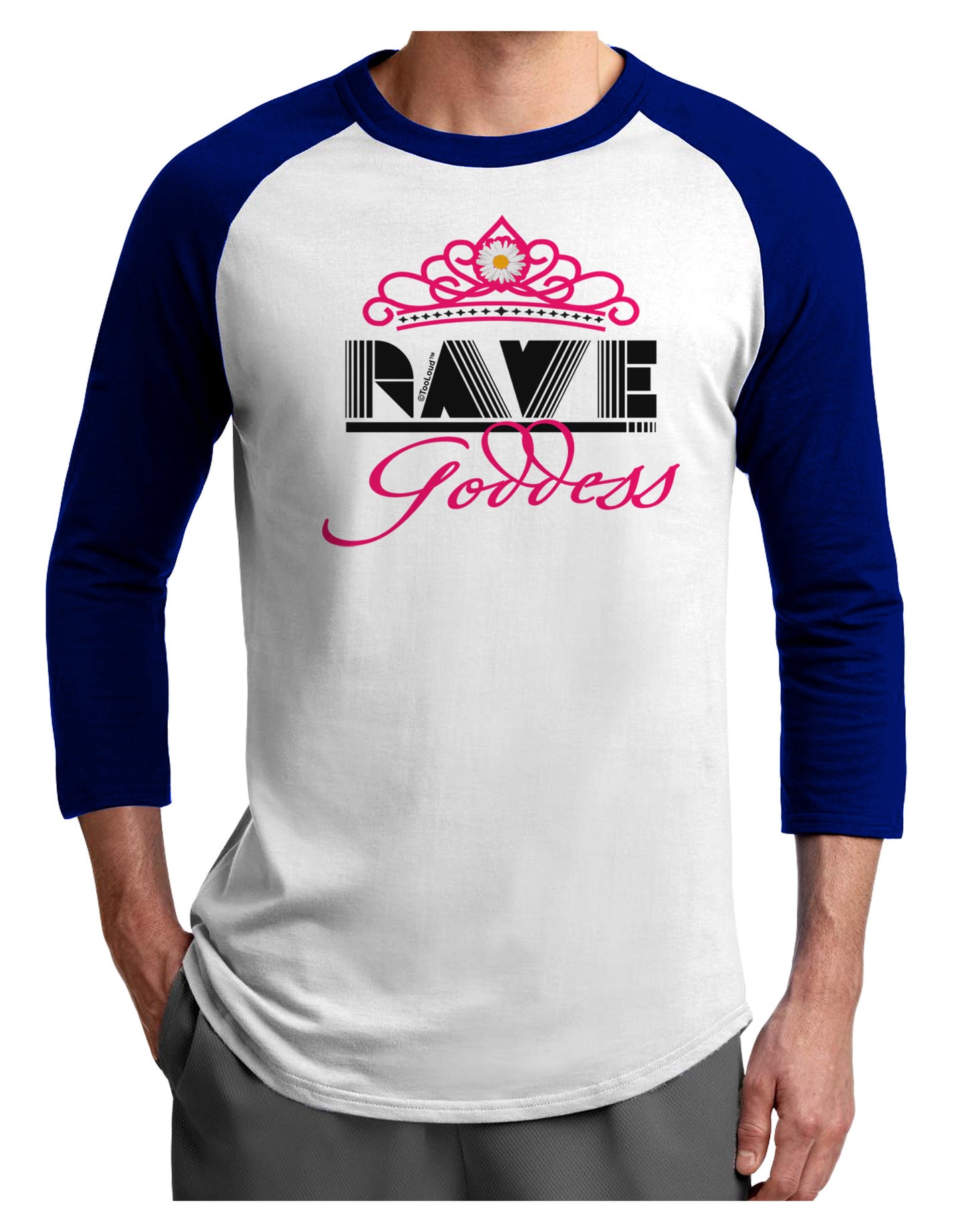 Rave Goddess Adult Raglan Shirt-Raglan Shirt-TooLoud-White-Royal-X-Small-Davson Sales