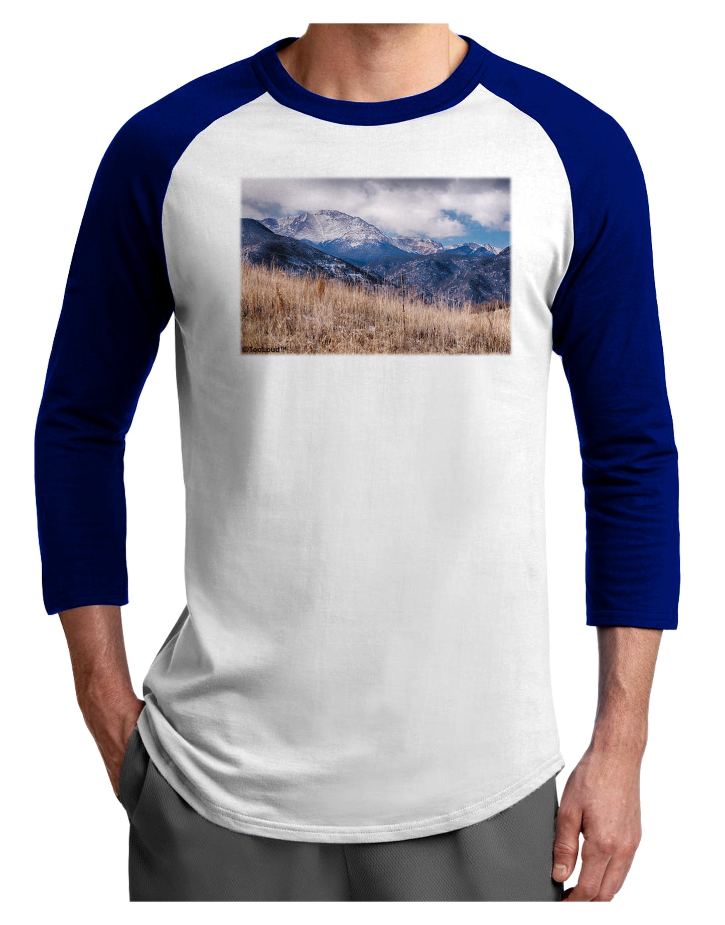Pikes Peak CO Mountains Adult Raglan Shirt by TooLoud-TooLoud-White-Royal-X-Small-Davson Sales