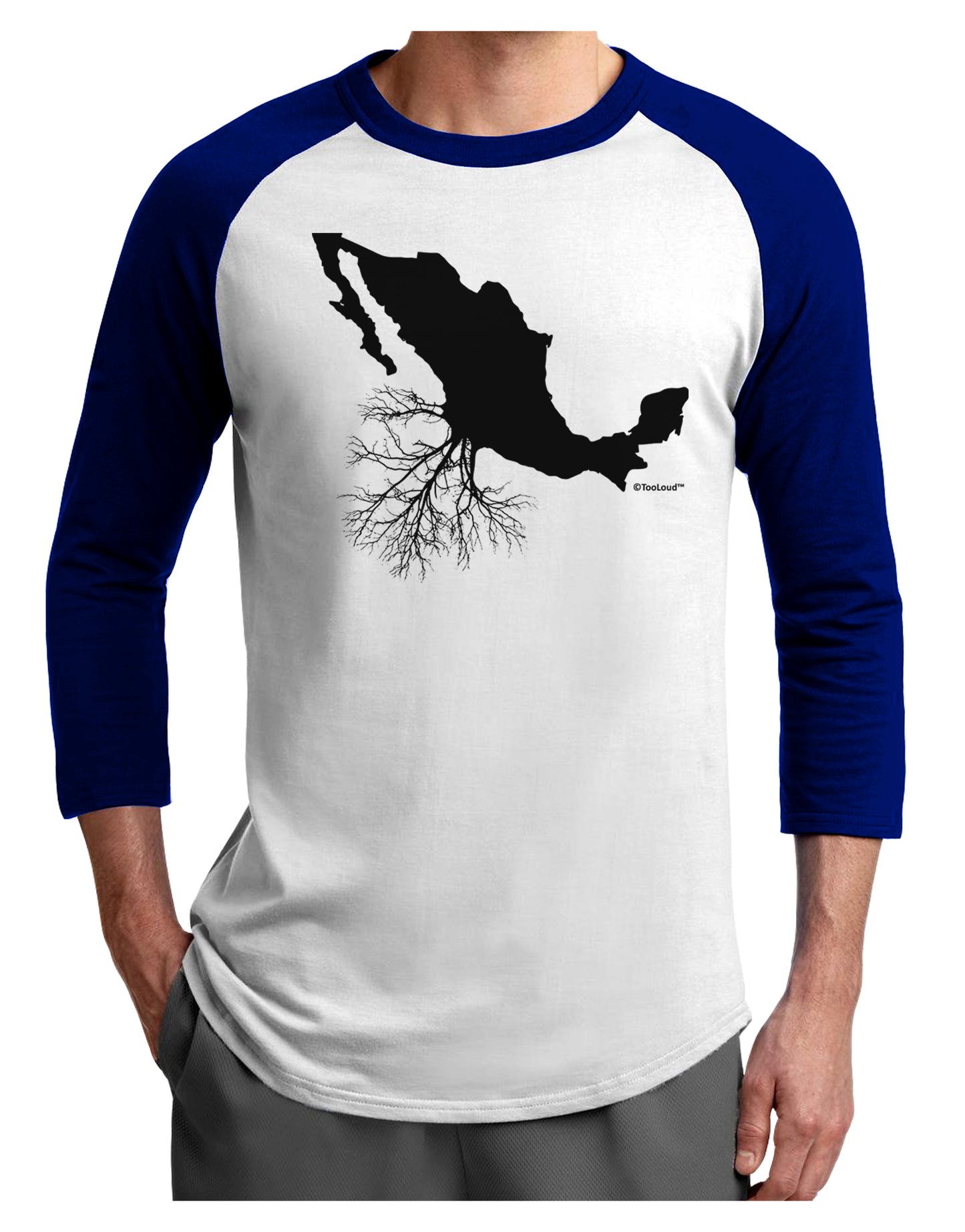 Mexican Roots Design Adult Raglan Shirt by TooLoud-TooLoud-White-Royal-X-Small-Davson Sales