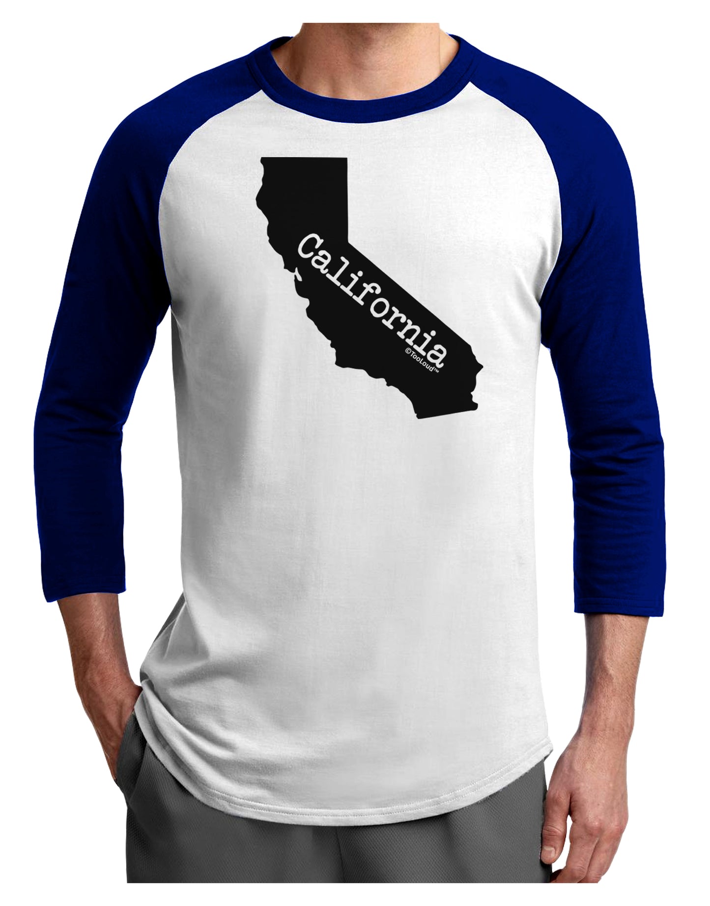 California - United States Shape Adult Raglan Shirt by TooLoud-TooLoud-White-Royal-X-Small-Davson Sales