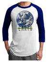 Planet Earth Text Adult Raglan Shirt-TooLoud-White-Royal-X-Small-Davson Sales