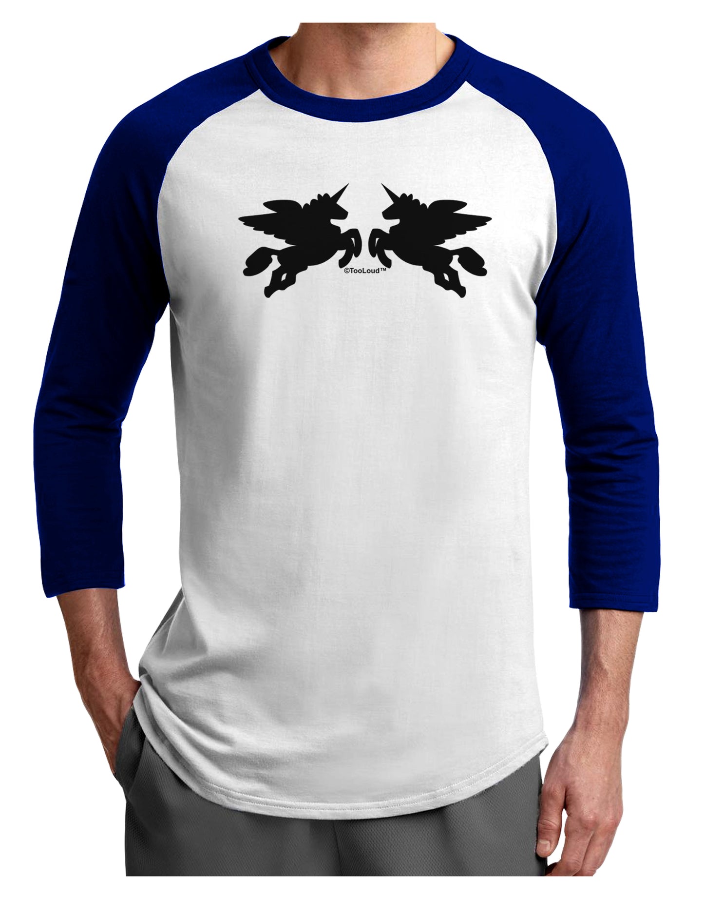 Unicorn Pegasus Design Adult Raglan Shirt by TooLoud-TooLoud-White-Royal-X-Small-Davson Sales