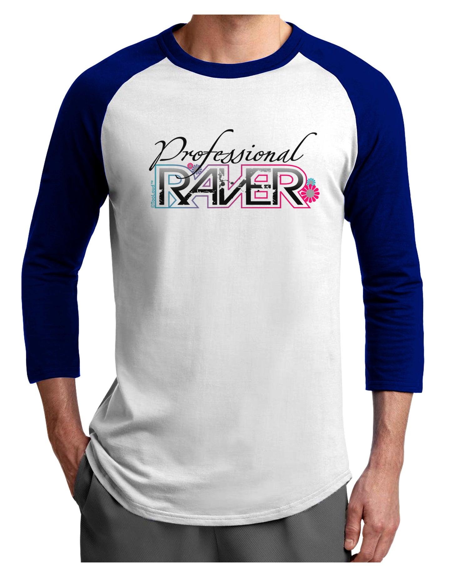 Matching Raver - Professional Adult Raglan Shirt-Raglan Shirt-TooLoud-White-Royal-X-Small-Davson Sales