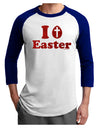 I Egg Cross Easter - Red Glitter Adult Raglan Shirt by TooLoud-TooLoud-White-Royal-X-Small-Davson Sales