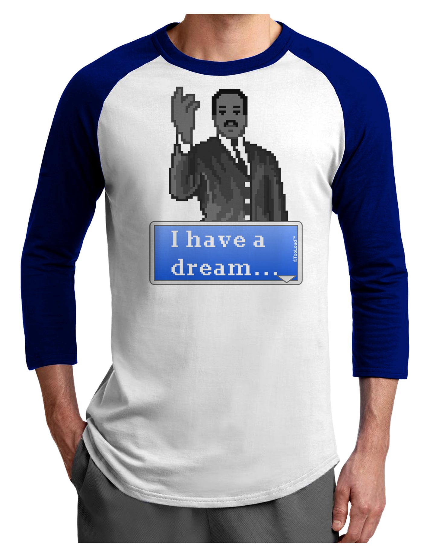 I have a Dream Pixel Art Adult Raglan Shirt by TooLoud-TooLoud-White-Royal-X-Small-Davson Sales