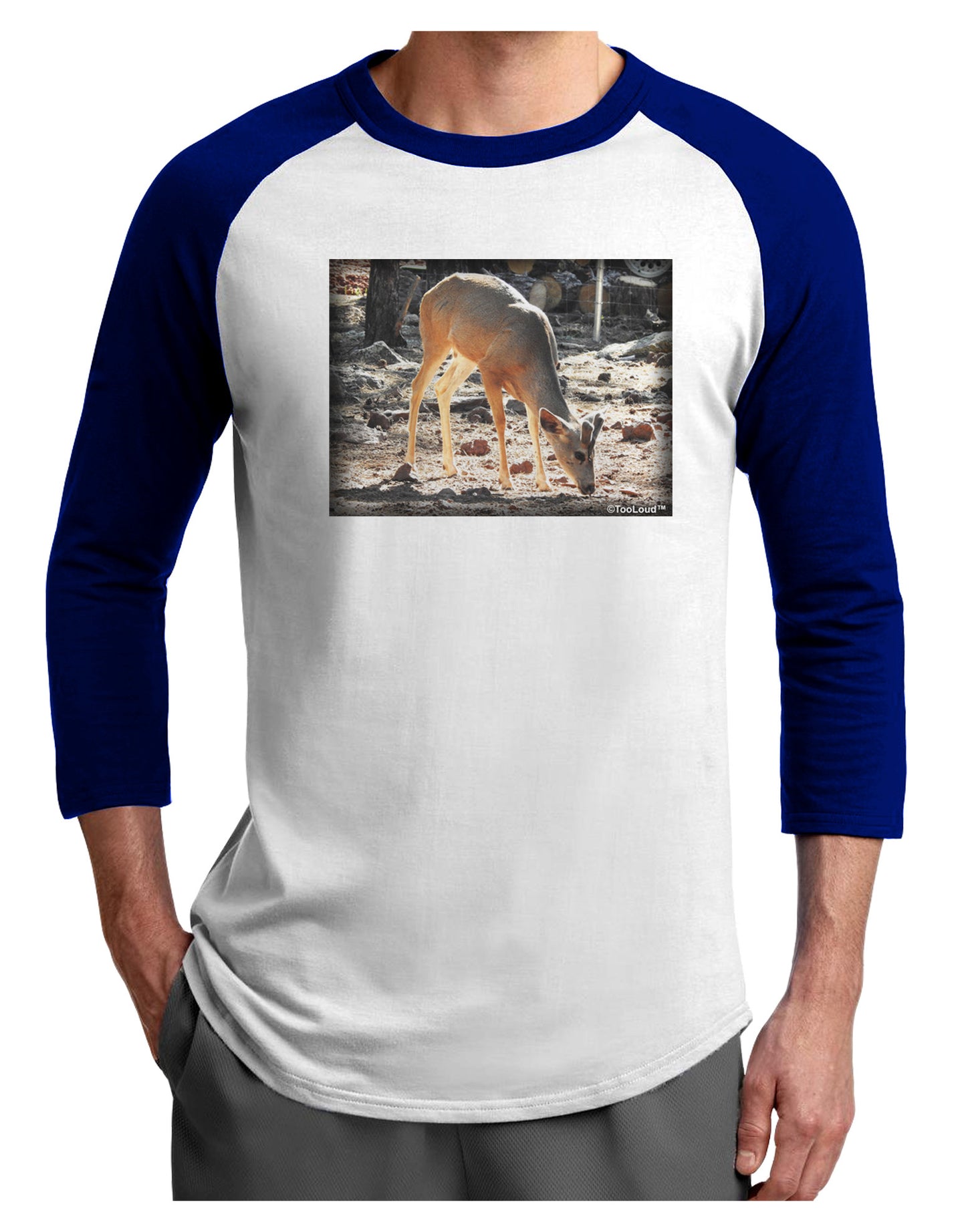 Little Buck Adult Raglan Shirt-Raglan Shirt-TooLoud-White-Royal-X-Small-Davson Sales