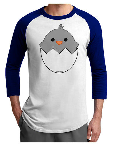 Cute Hatching Chick - Gray Adult Raglan Shirt by TooLoud-TooLoud-White-Royal-X-Small-Davson Sales